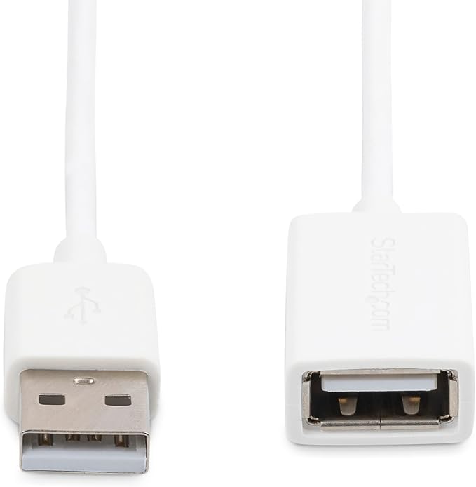 StarTech 3m USB 2.0 Extension Cable, USB-A M/F, White (USBEXTPAA3MW)