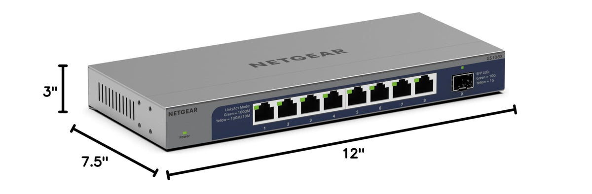 NETGEAR 8-Port 1G/10G Gigabit Ethernet Unmanaged Network Switch (GS108X)