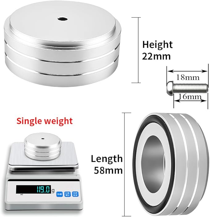Viborg HiFi Speaker Spikes Stand Feet, 58 * 22MM, 4X Isolation Feet Pad Speaker Isolator Shock Absorber with Rubber Ring and Mounting Screws(M4*0.7) for AMP Turntable DAC Recorder
