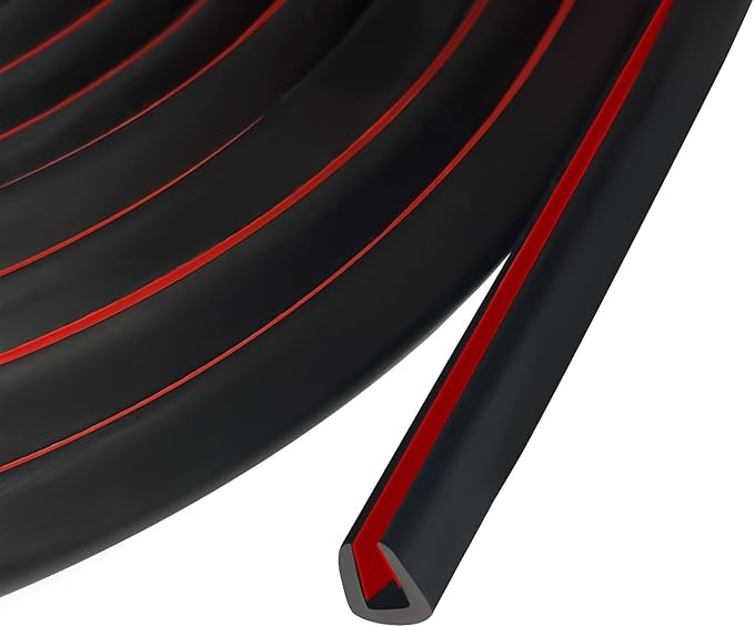 Edge Trim, 1/8" (3mm) Rubber Edge Trim, Black Color, 20Ft