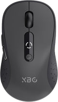 XBG B15 Tri-Mode Wireless Mouse, Bluetooth 5.0/4.0 & 2.4G, 5 Adjustable DPI, Type-C Rechargeable with 3-Level Battery Indicator, Ergonomic Silent Design for Office/Laptop/Travel