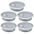 5 Pcs Desk Grommet 2-3/8" / 60 mm, Desk Cord Hole Cover, Cable Grommet ABS Plastic, Desk Hole Grommet for Home & Office Pc, Detachable Adjustable Cable Cord Organizer-Silvery