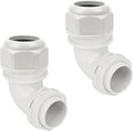 LeMotech M40 Cable Gland, 90 Degree Adjustable 26-33mm Cable Range Strain Relief, Cord Connectors Nylon Joints with Gaskets, 2 Pcs, Grey