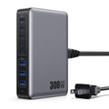 USB C Charger 300W USB C Charger Block,Upgraded GaN IV 8-Port Fast Charging Station Hub,PD 100W Laptop Charging Adapter Compatible with MacBook Pro/Air,DELL,Steam Deck,iPhone 16/15/14,Galaxy S23/22