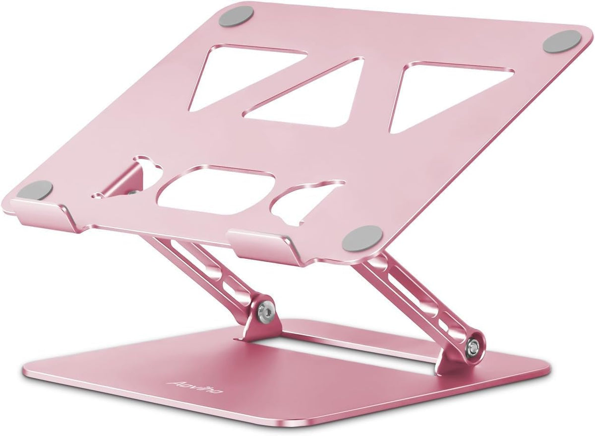Aoviho Adjustable Laptop Stand for Desk,Portable Laptop Stand Holder and Riser,Foldable Aluminum Notebook Computer Stands for MacBook Air Pro HP Lenovo Dell Samsung Chromebook, 10-15.6 inch, Sky Blue
