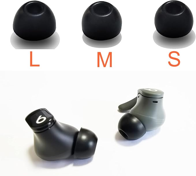 Silicone Ear Tips for Beats Fit Pro Replacement Tips for Beats Fit Pro/Beats Studio Buds Earbuds 6 Pairs LMS Black