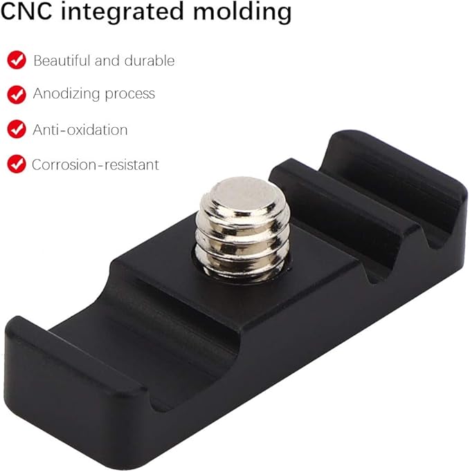 Camera Cage Cable Clamp, CNC Integrated Mounting Clamp, 1/4" Universal Portable Cage Fitting Wire Clip for Camera Data Cable Management