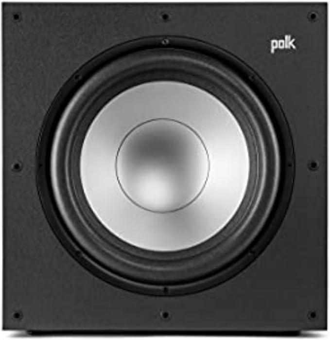 Polk Monitor XT12 Powered Sub - 12" Dynamic Balanced Woofer & 100W Class A/B Amplifier, Low-Resonance MDF Cabinet & Removable Grille, Dolby Atmos & DTS:X Compatible, Midnight Black