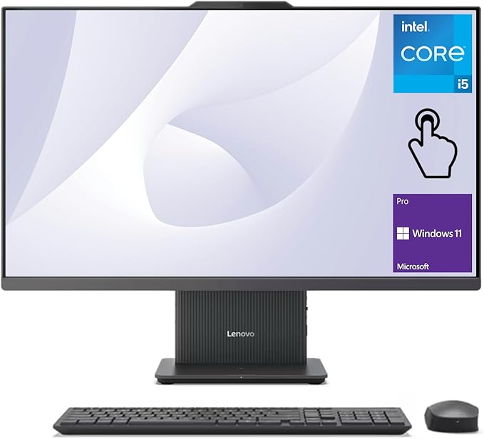 Lenovo 2024 IdeaCentre I Business All-in-One, 27" FHD Touchscreen 100Hz, Intel Core i5-13420H, 16GB DDR5 RAM, 2TB SSD, Wireless Charging Base, Wireless KB & Mouse, Wi-Fi 6, Windows 11 Pro, Grey