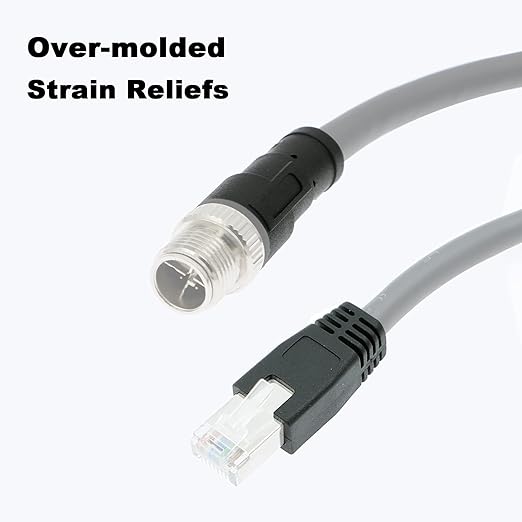 Alvin's Cables M12 X Coded 8 Pin Male to RJ45 Shielded Ethernet Cable M12 8 Position Cat6a Cable for Cognex Industrial Camera 10M/32.8ft