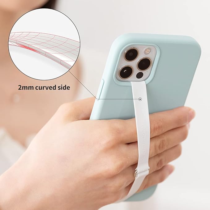 C-Shaped Clip Finger Phone Grip, Sinjimoru Silicone Cell Phone Strap for Phone Case with Clip as Phone Loop Holder for iPhone Case & Samsung Phone. Sinji Loop Clip Navy 200