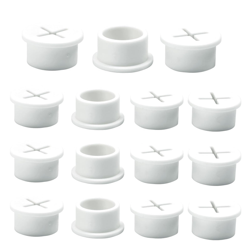 BOPOREAE Desk Grommet, 3/4 in 20 mm White 15 Pcs Silicone Rubber Grommets