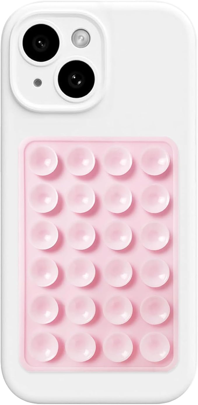 AZXYI Anteel Silicone Suction Phone Case Mount, Silicon Adhesive Suction Cup Phone Mount, Non Slip Sticky Phone Grip for Cellphone, Strong Grip Holder for Selfies and Videos (Lavender)