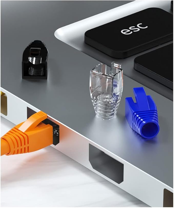 50 Pcs Cat7 Cat7A Cat8 Strain Relief Boot, RJ45 Plug Connector Cover Modular Network Plug Connector Cap Cable Connector Boots, Green