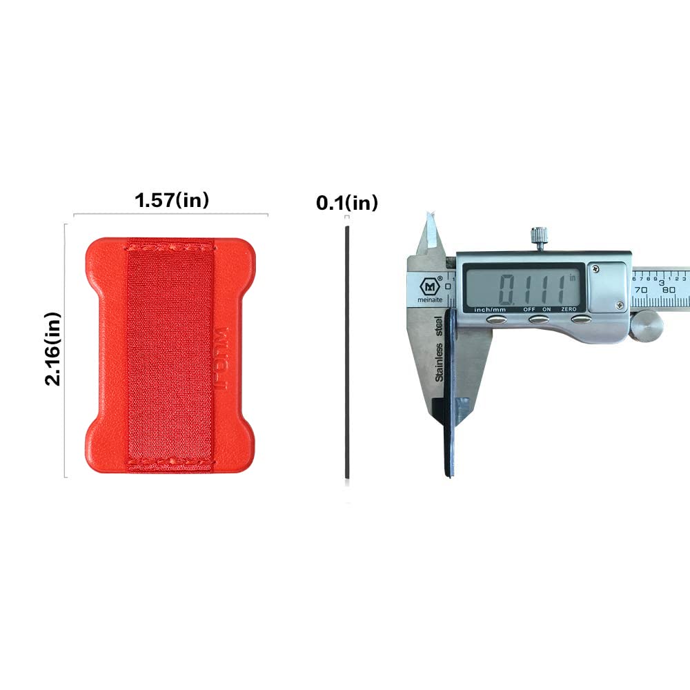WUOJI Universal Phone Grip for Smartphones - Phone Holder for Hand - Wireless Charging Compatible (Red) - 2Pack