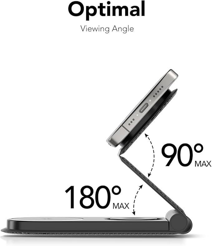 3 in 1 Foldable Travel Charging Station - MagSafe Compatible with iPhone 12-16 Series, Apple Watch, AirPods