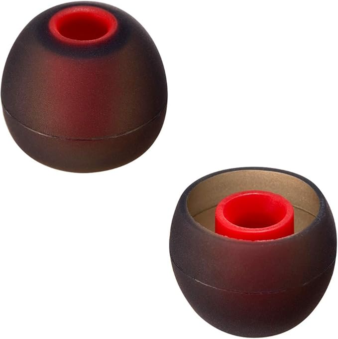 Earbud Tips Soft Silicone Earbuds Replacement Tips Fit for in-Ear Headphones(Inner Hole from 3.8mm - 4.2mm Earphones) 9 Pairs S/M/L,Black/Red