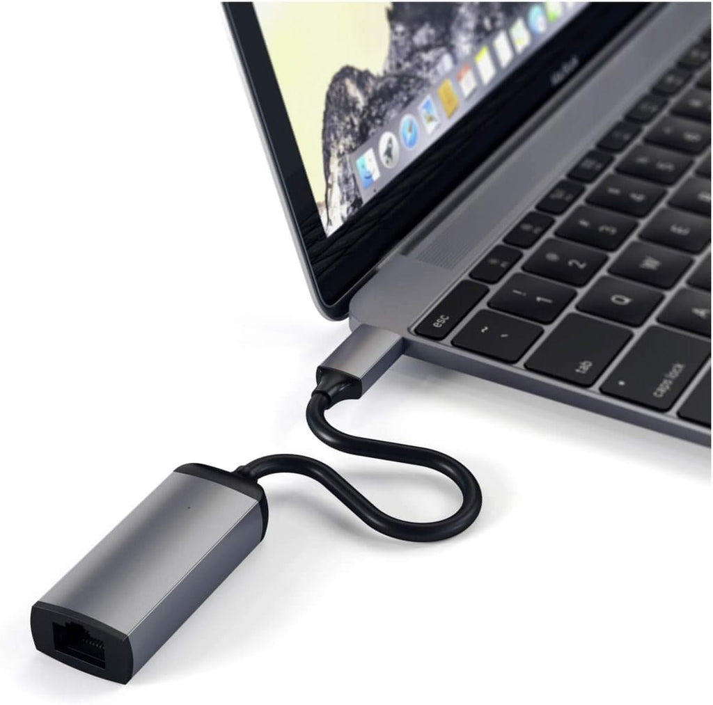 Satechi Aluminum USB-C to Gigabit Ethernet Adapter, Space Gray