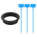 uxcell Desk Grommet, 2-3/8" (60mm) Zinc Alloy Cable Hole Cover Wire Cord Organizer with Marked Cable Ties for Home Office Desktop Wire, Black