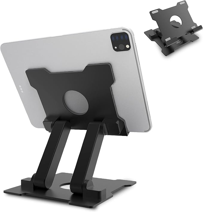 KABCON Tablet Stand,Adjustable Drawing Holder Eye-Level Aluminum Solid Stand for Desk, Portable Monitor, iPad Pro 9.7 10.5 Air Mini,Microsoft Surface Pro,Tab-Up to 15''