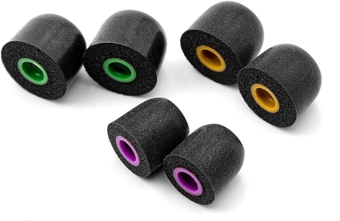 Linsoul Tripowin TP45 Spiral Groove Memory Foam Eartips, 2 Pairs in Ear Monitor Ear Plugs Suitable for 4.5mm-6.5mm Earphone Nozzle (M)