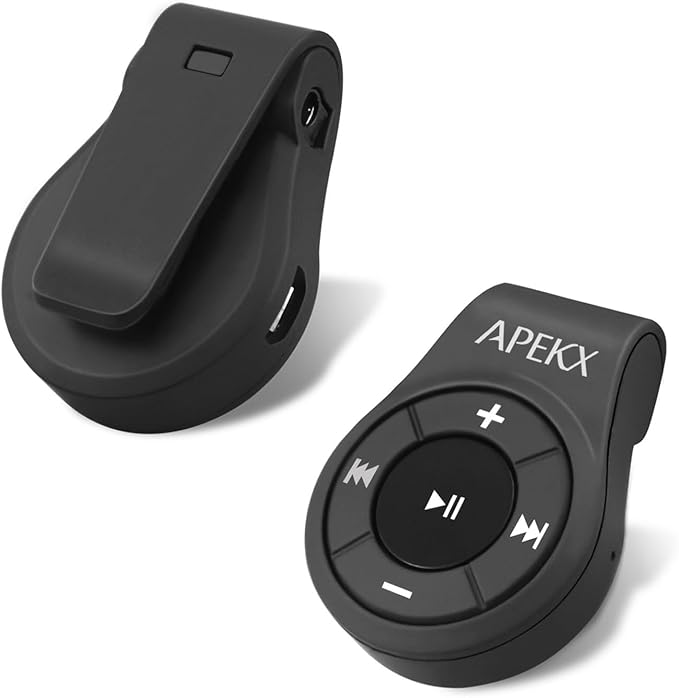 APEKX Clip Bluetooth Audio Adapter for Headphones, Headset, Speaker, Wireless Receiver with MIC for Hands-Released Call and Music