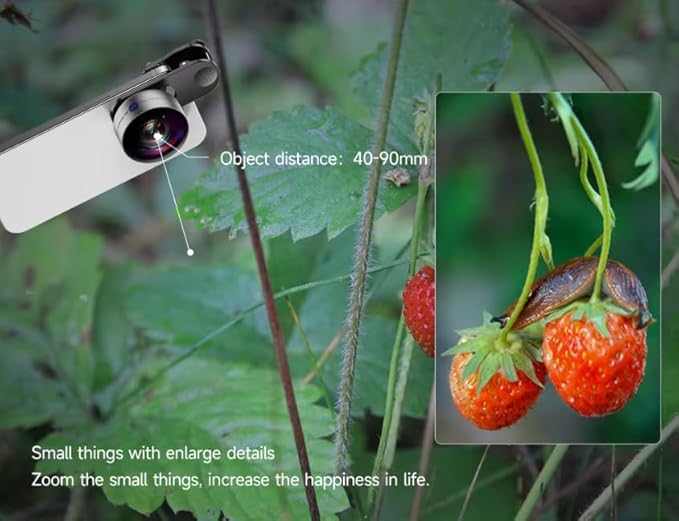32X Macro Lens Kit for iPhone, 40-90MM, 3 in 1 Phone Camera Lens Kit, 52MM CPL Lens Filter + Starlight Lens Filter + Macro Lens for iPhone Samsung Android Smartphone