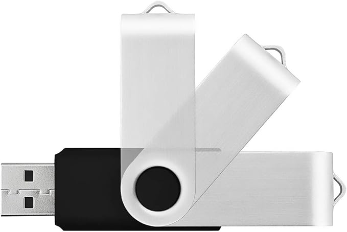 Aiibe 4GB Flash Drive 20 Pack USB Flash Drives Bulk USB 2.0 Thumb Drives Zip Drive Fold Stoage Memory Stick Jump Drives 4GB with LED Status Light (4G, 20 Pack, Black)