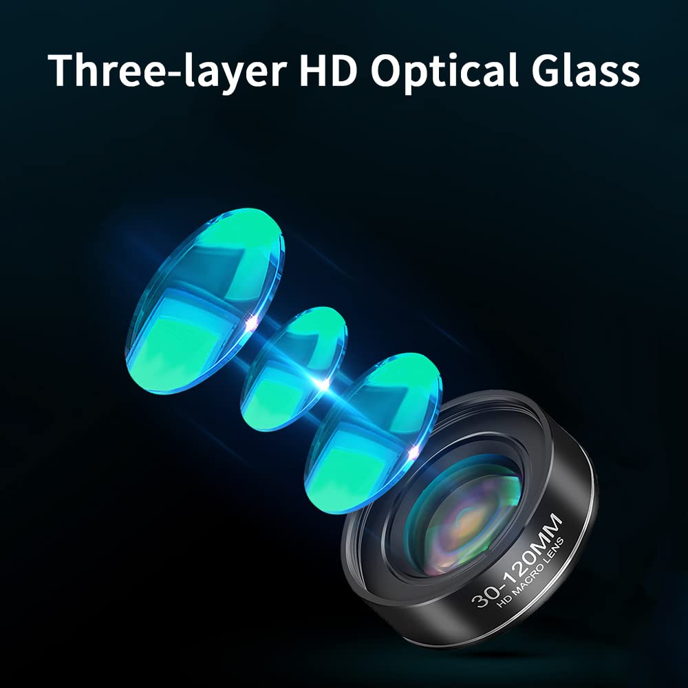 Jevocom 30-120mm Cell Phone Macro Lens, for ipad,iPhone,Samsung, Android, Pixel,Phone Macro Lens