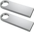 ABLAZE 4GB Flash Drive 2 Pack, Metal USB 2.0 Thumb Drives with Keychains USB Stick Pendrive (Sliver)