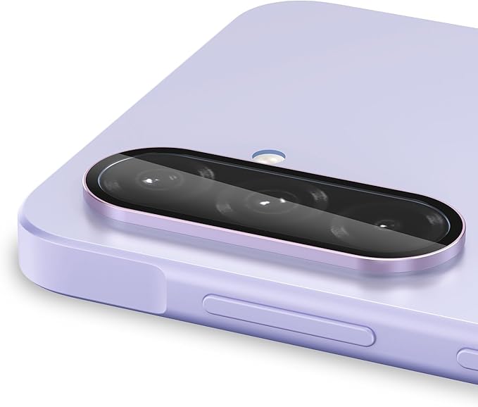 for Samsung Galaxy A36/A56 Camera Lens Protector, Individual Metal Ring Tempered Glass Lens Cover, [Strong Adsorption] Scratch Resistant Ultra-Thin HD Clear Lens Cover, 1 Set-Purple