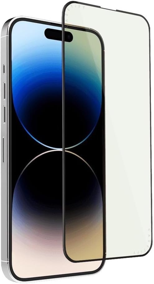 CASETiFY Impact Anti-Blue Light Screen Protector [Strengthened 9H aluminosilicate glass, applicator included] for iPhone 15