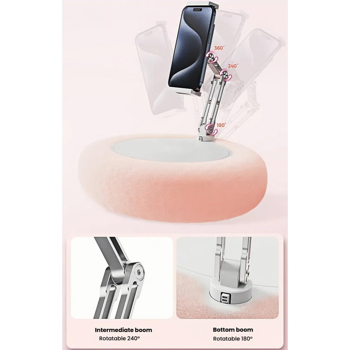 Chapter Seven Tablet Pillow Stand for Kindle iPad, Pink
