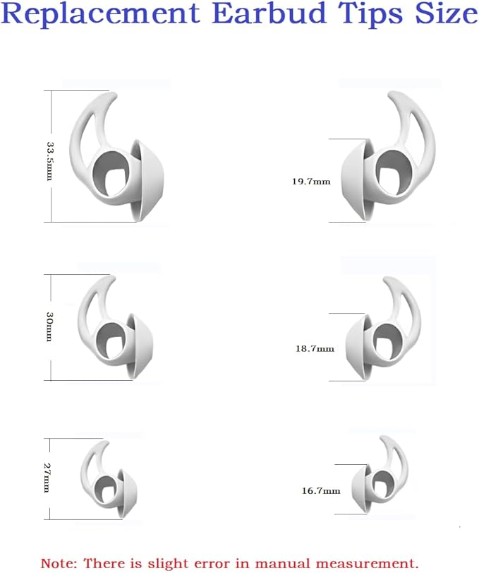 Silicone Earbud Tips Compatible with Bose QuietComfort Earbuds and Sport Earbuds,3 Pairs,Silver