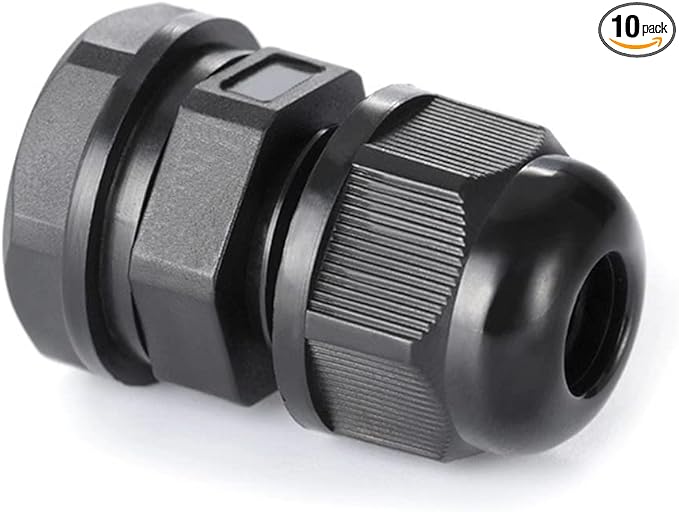 PENGLIN Cable Glands 1/4" NPT Nylon Cable Connector, Strain Relief Cord Connector, IP68 Waterproof Adjustable Locknut (1/4 Inch (10-Pack))
