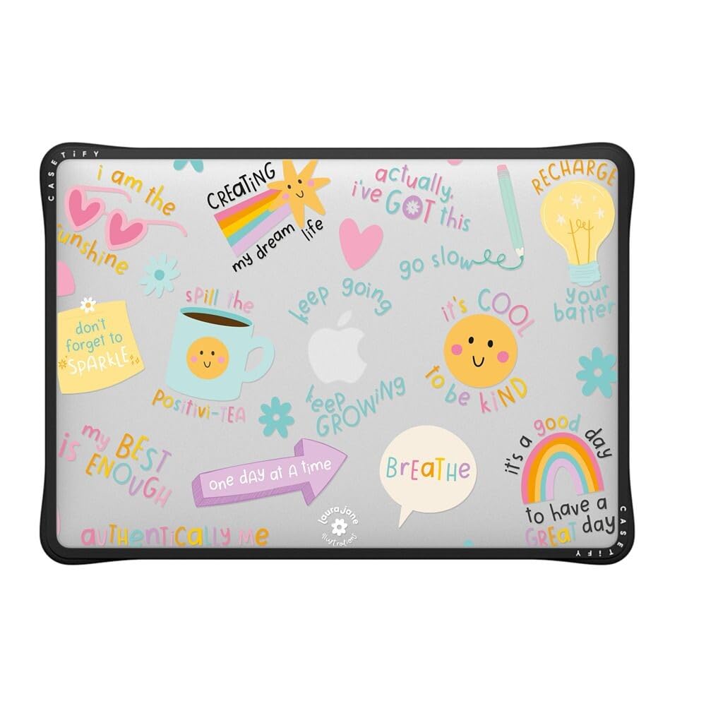 CASETiFY Impact MacBook Air 13.6" (M2-M5) Case [Cushioned Impact Corners/Scratch-Resistant/Anti-Slip Grip] - Clear Black