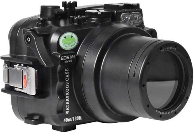 Sea frogs Underwater Camera Case Compatible with Canon EOS M6 Mark II 60MM IPX8 40m/130ft Maximum Diving Depth Waterproof Camera Housing for Diving, Surfing, Rowing, Skiing