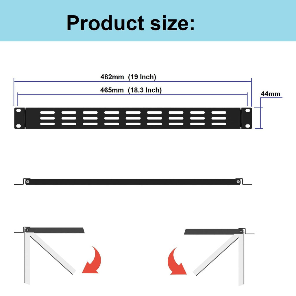 QiaoYoubang 1U Hinged Vented Rack Mount Blank Panel Spacer