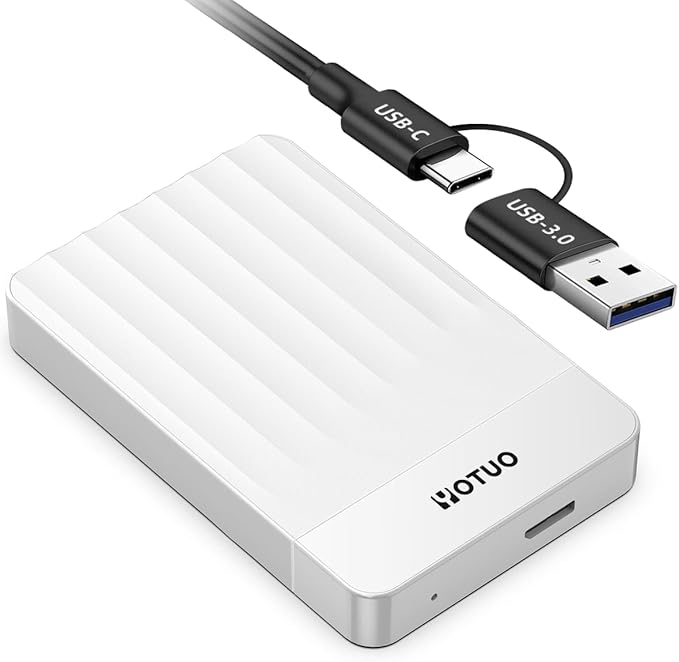 Portable External Hard Drive Storage Expansion Mobile HDD USB 3.0 for PC, Mac, Desktop, Laptop, PS4, PS5, Xbox One X/S, Xbox 360, Xbox Series X/S, Office & Game (White, 320GB)