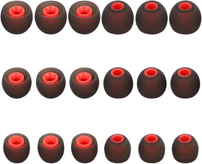 Silicone Replacement Earbud Tips Ear Tips Fit Most in-Ear Earbuds(Inner Hole 3.8mm -5.1mm) Headphone Earbud Covers Eartips 9 Pairs S M L