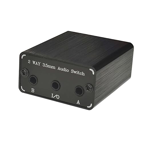 SPRODIO 2 Port 3.5mm Stereo Audio Switch Box AUX Headphone Speaker Manual selector switcher Use 6A Toggle Switch (2 in 1 Out / 1 in 2 Out) -T21
