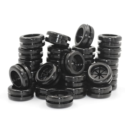 Rubber Grommets for Wiring, 5/8 Inch Drill Hole, 9/16 Inch ID, Firewall Grommets Automotive Cable Cords Hoses Protection, Double-Sided Rubber Plugs for Round Holes, 30 Pcs, 14x16 mm