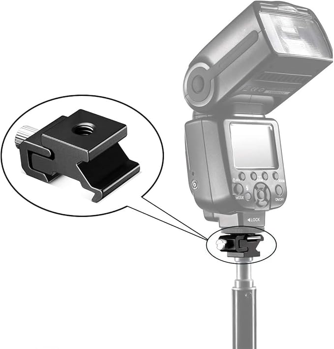 SLOW DOLPHIN 6 Pieces 1/4 Inch Hot Shoe Mount Adapter and 1/4"-20 Screw Thread Cold Shoe Flash Stand Adapter for DSLR Camera Rig, Camera Flash Shoe Mounts for Tripod