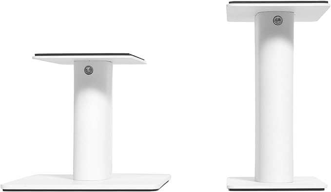 Kanto SP6HD Desktop Speaker Stands for Medium/Large Bookshelf Speakers & Mid-Size/Full-Size 4”-7” Studio Monitors | 6" Tall | White | Pair