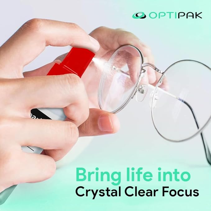 Sparkle Anti-Reflective Lens Cleaner Spray kit | (1) 2oz Glasses Cleaner Spray + (1) Microfiber Cloth for Eyeglasses, Sunglasses, Lenses, Screens and Camera Cleaning Kit (2 Piece Set)