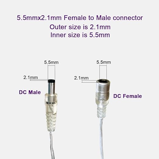 jXIN 12V DC Sensitive Dimmer Switch for Neon Sign, Low Voltage Unique Female Male Connector with 2 Female Power Jack Adapter Suitable for LED Strip Light