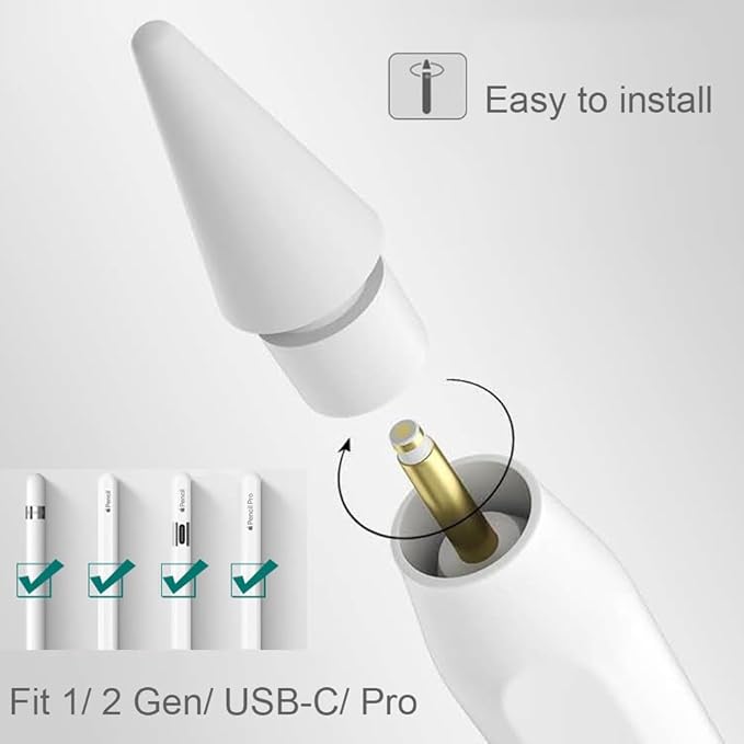 Replacement Tips for Pencil 1st Generation/ 2nd Generation/Pro Tips, iPencil Nibs Accessories for Apple Pen 1/2 Gen(16 Pack)