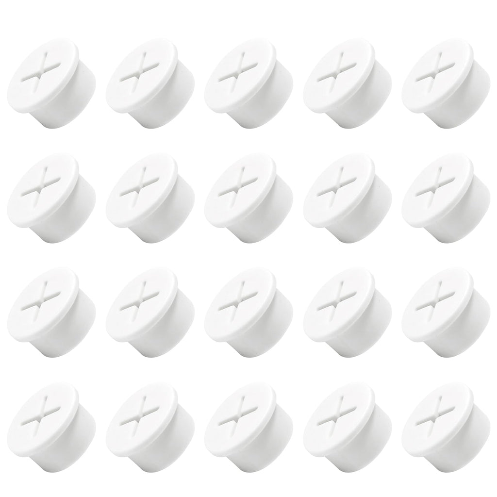 EASYEAH 20Pcs Desk Grommet, 3/4" (20mm) White Silicone Cord Hole Cover