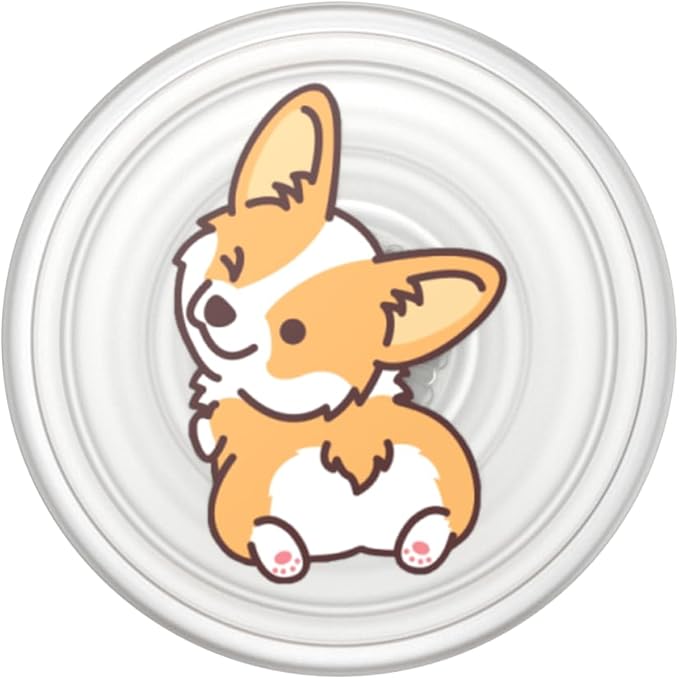 PopSockets Plant- Based Phone Grip with Expanding Kickstand, Adhesive Grip, Eco- Friendly - Translucent Cheeky Corgi