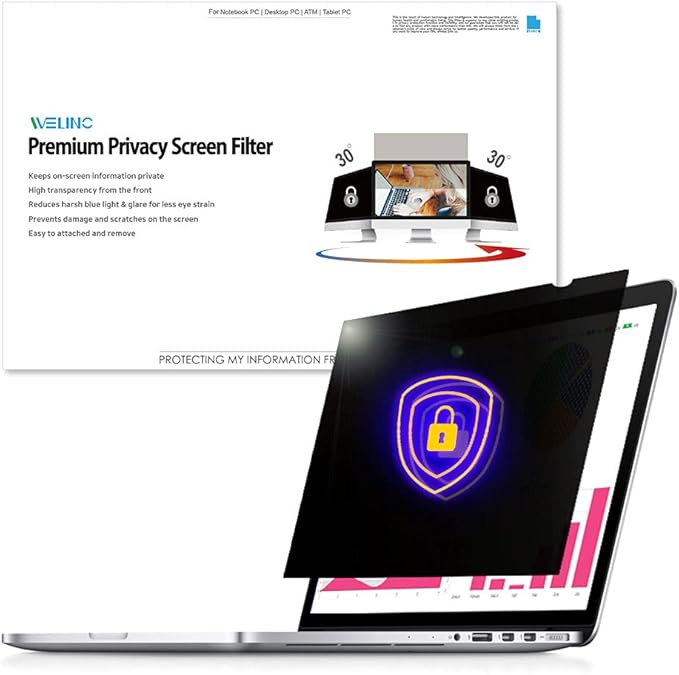 13.3 inch 16:10 - Computer Privacy Screen Filter for Widescreen Laptop - Notebook - Anti-Glare - Anti-Scratch Protector Film for Data confidentiality for13 MacBook Air